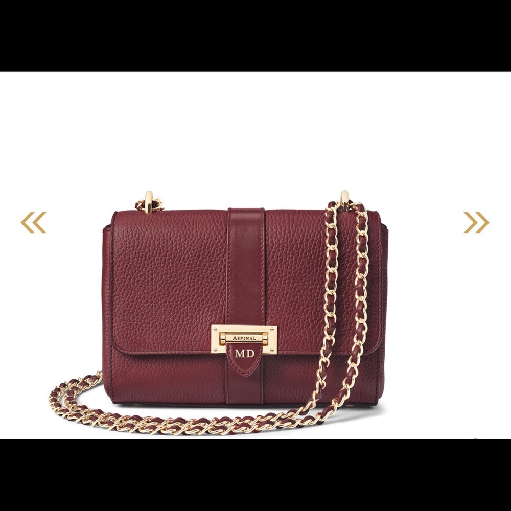 Aspinal of London Lottie Bag Small Bordeaux Pebble